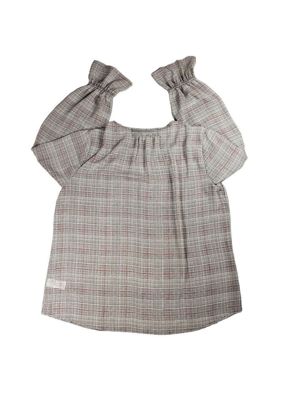 Maurices Women’s Large Plaid V-Neck Button Front Blouse Long Sleeve - Picture 6 of 11